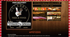 Desktop Screenshot of calabriapizzaandwings.com